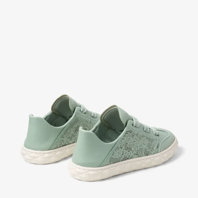 Diamond Light Flex F Sneakers basse con lacci in mix di pelle verde e pelle traforata Diamond Light Flex F Sneakers basse con lacci in mix di pelle verde e pelle traforata