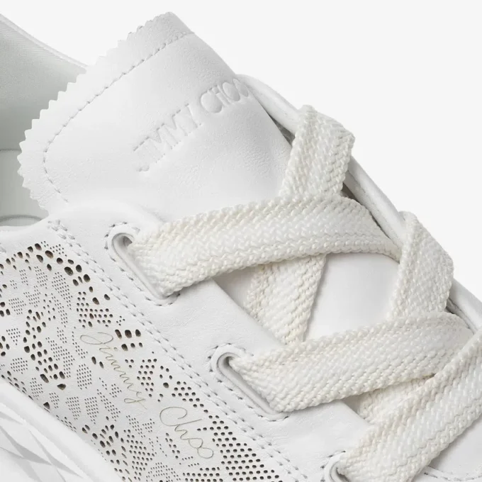 Diamond Light Flex F Sneakers basse in mix di pelle bianca e pelle traforata Diamond Light Flex F Sneakers basse in mix di pelle bianca e pelle traforata