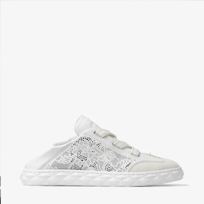 Diamond Light Flex F Sneakers basse in mix di pelle bianca e pelle traforata Diamond Light Flex F Sneakers basse in mix di pelle bianca e pelle traforata