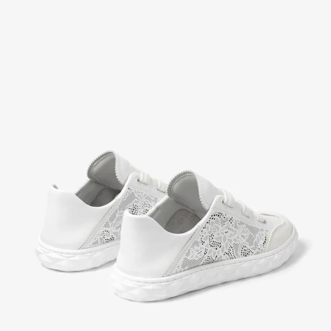Diamond Light Flex F Sneakers basse in mix di pelle bianca e pelle traforata Diamond Light Flex F Sneakers basse in mix di pelle bianca e pelle traforata