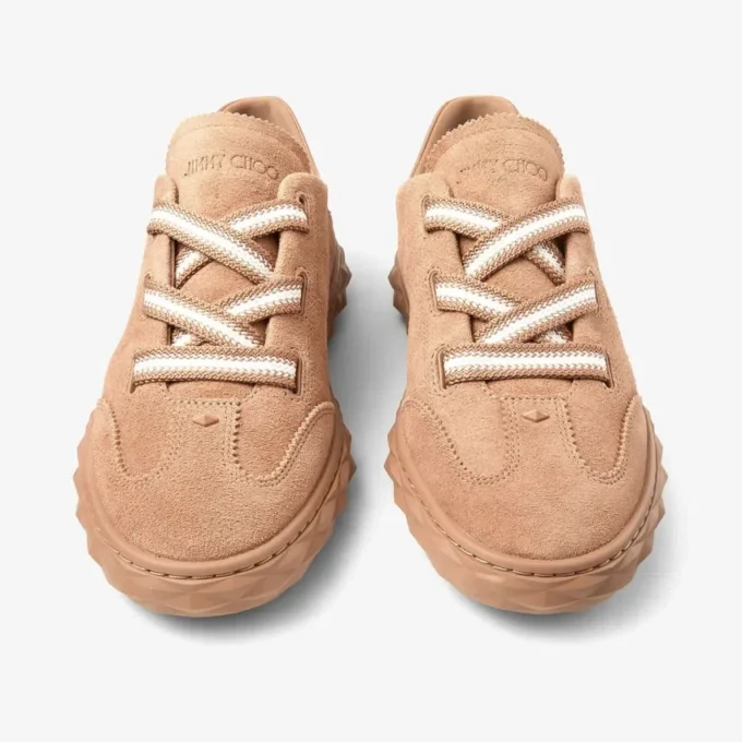Diamond Light Flex F Sneakers basse in mix di pelle scamosciata e pelle color caramello