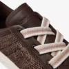 Diamond Light Flex F Sneakers in mix di pelle color cioccolato e latte e raffia pregiata