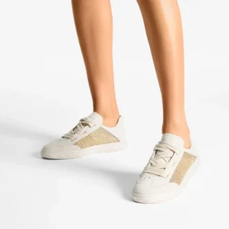 Diamond Light Flex F Sneakers in mix di pelle oro e latte e mesh intrecciato metallizzato Diamond Light Flex F Sneakers in mix di pelle oro e latte e mesh intrecciato metallizzato
