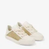 Diamond Light Flex F Sneakers in mix di pelle oro e latte e mesh intrecciato metallizzato