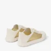 Diamond Light Flex F Sneakers in mix di pelle oro e latte e mesh intrecciato metallizzato