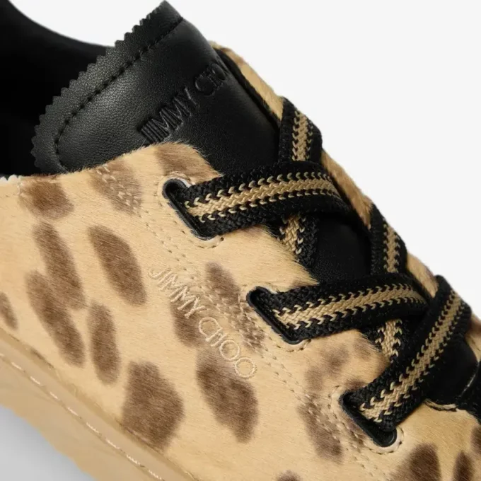 Diamond Light Flex F Sneakers in pelle di cavallino con stampa leopardata