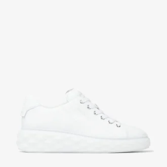 Diamond Light Maxi F Sneakers basse in pelle nappa bianca con suola a zeppa Diamond Light Maxi F Sneakers basse in pelle nappa bianca con suola a zeppa