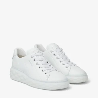 Diamond Light Maxi F Sneakers basse in pelle nappa bianca con suola a zeppa Diamond Light Maxi F Sneakers basse in pelle nappa bianca con suola a zeppa