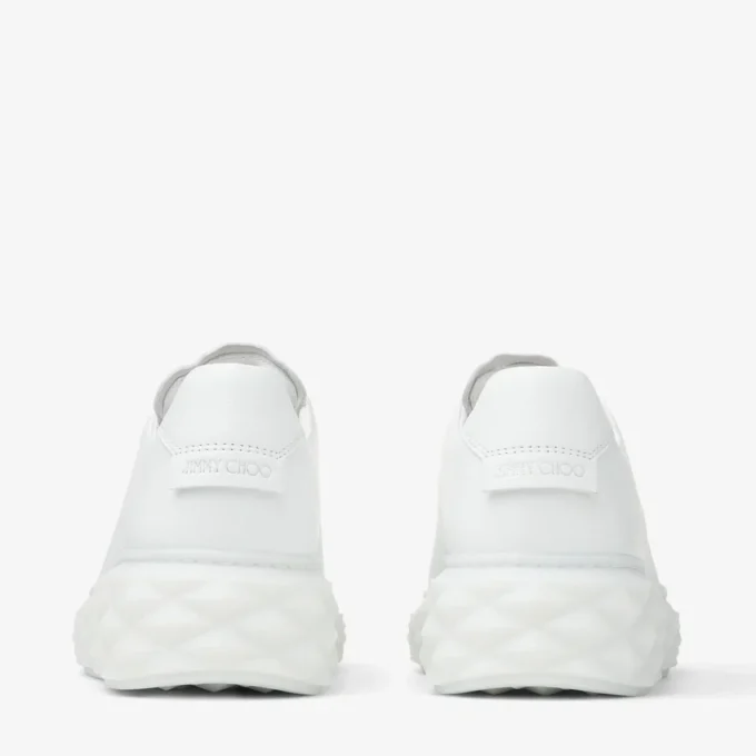 Diamond Light Maxi F Sneakers basse in pelle nappa bianca con suola a zeppa