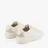 Diamond Light Maxi F Sneakers in pelle liscia color latte e glitter grossolani