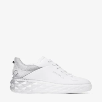 Diamond Maxi F II Sneakers in pelle nappa glitterata bianca e argento Diamond Maxi F II Sneakers in pelle nappa glitterata bianca e argento