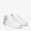 Diamond Maxi F II Sneakers in pelle nappa glitterata bianca e argento