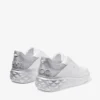 Diamond Maxi F II Sneakers in pelle nappa glitterata bianca e argento