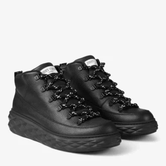 Diamond Maxi Hike M Scarpe da ginnastica alte in pelle di vitello martellata nera