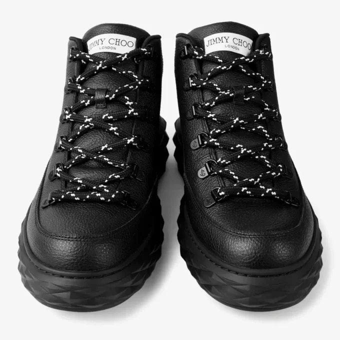 Diamond Maxi Hike M Scarpe da ginnastica alte in pelle di vitello martellata nera Diamond Maxi Hike M Scarpe da ginnastica alte in pelle di vitello martellata nera