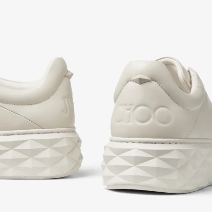 Diamond Maxi M Ii Sneakers con plateau in pelle nappa color gesso Diamond Maxi M Ii Sneakers con plateau in pelle nappa color gesso