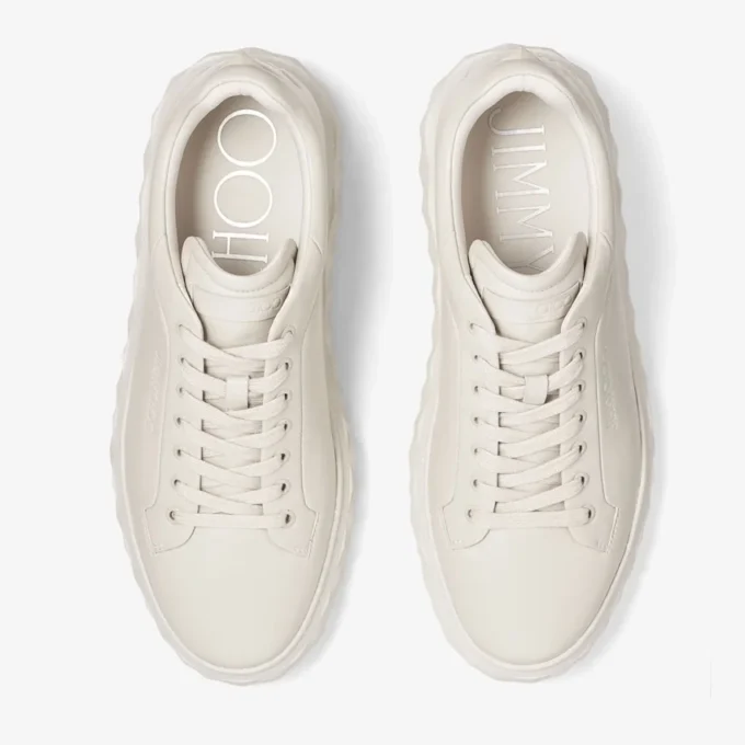 Diamond Maxi M Ii Sneakers con plateau in pelle nappa color gesso Diamond Maxi M Ii Sneakers con plateau in pelle nappa color gesso