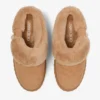 Diamond Maxi Mule F Mules in pelle scamosciata color caramello con shearling
