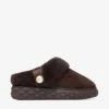 Diamond Maxi Mule F Mules in pelle scamosciata color cioccolato con shearling
