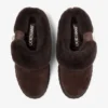 Diamond Maxi Mule F Mules in pelle scamosciata color cioccolato con shearling