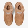 Diamond Maxi Retro F Sneakers basse in pelle scamosciata color caramello con pelliccia di montone