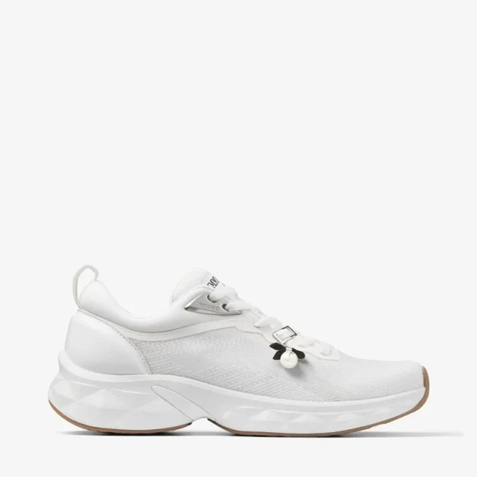 Diamond Run F Sneakers in misto jacquard e maglia bianca