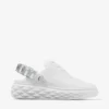 Diamond Sling Sneakers in pelle nappa bianca con cinturino in cristallo