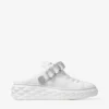 Diamond Sling Sneakers in pelle nappa bianca con cinturino in cristallo