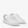 Diamond Sling Sneakers in pelle nappa bianca con cinturino in cristallo