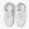 Diamond Sling Sneakers in pelle nappa bianca con cinturino in cristallo