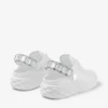 Diamond Sling Sneakers in pelle nappa bianca con cinturino in cristallo
