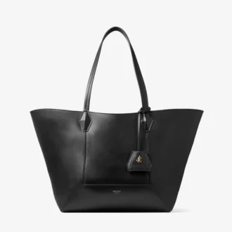 Diamond Tote Borsa tote media in pelle di vitello nera