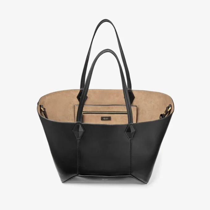 Diamond Tote Borsa tote media in pelle di vitello nera Diamond Tote Borsa tote media in pelle di vitello nera