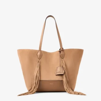 Diamond Tote Borsa tote media in pelle scamosciata color caramello con frange Diamond Tote Borsa tote media in pelle scamosciata color caramello con frange