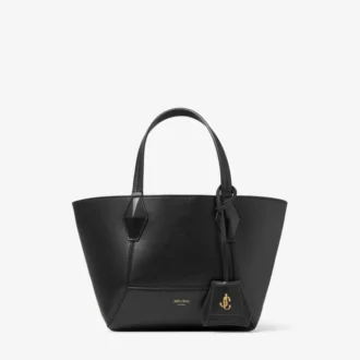 Diamond Tote Borsa tote piccola in pelle di vitello nera