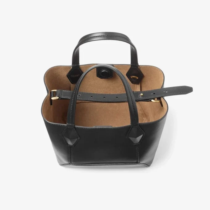 Diamond Tote Borsa tote piccola in pelle di vitello nera Diamond Tote Borsa tote piccola in pelle di vitello nera