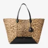 Diamond Tote Large Borsa tote in cavallino con stampa leopardata naturale Diamond Tote Large Borsa tote in cavallino con stampa leopardata naturale