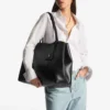 Diamond Tote Large Borsa tote in pelle di vitello nera Diamond Tote Large Borsa tote in pelle di vitello nera