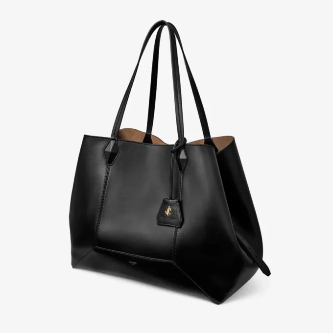 Diamond Tote Large Borsa tote in pelle di vitello nera Diamond Tote Large Borsa tote in pelle di vitello nera