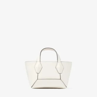 Diamond Tote Mini Borsa a mano mini in pelle color latte