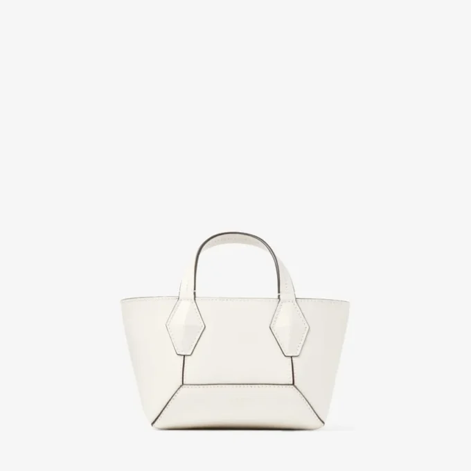Diamond Tote Mini Borsa a mano mini in pelle color latte Diamond Tote Mini Borsa a mano mini in pelle color latte