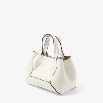 Diamond Tote Mini Borsa a mano mini in pelle color latte