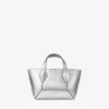 Diamond Tote Mini Borsa mini in pelle metallizzata argento vintage Diamond Tote Mini Borsa mini in pelle metallizzata argento vintage