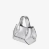 Diamond Tote Mini Borsa mini in pelle metallizzata argento vintage Diamond Tote Mini Borsa mini in pelle metallizzata argento vintage