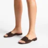 Dina Flat Sandalo con cinturino incrociato in pelle nappa nera