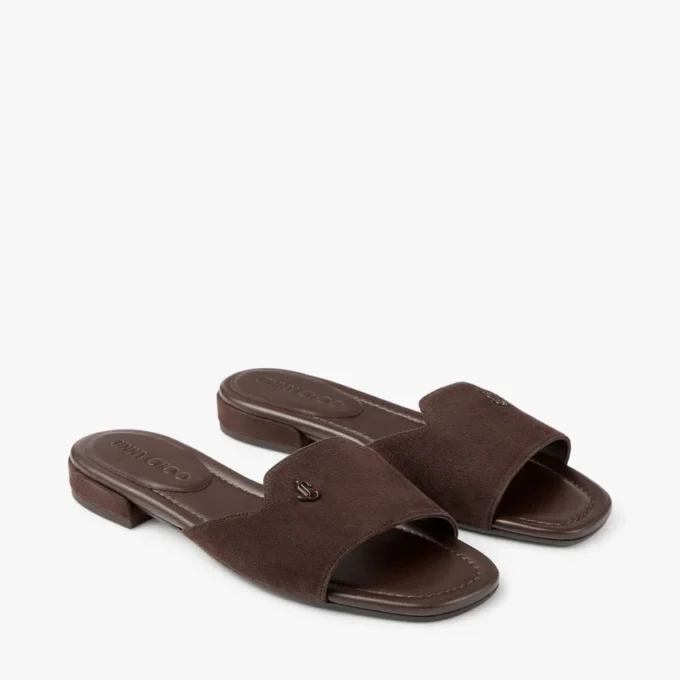 Dina Flat Sandalo con cinturino incrociato in pelle nappa nera