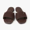 Dina Flat Sandalo con cinturino incrociato in pelle nappa nera