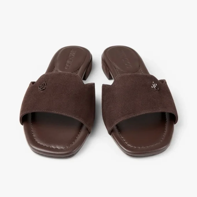 Dina Flat Sandalo con cinturino incrociato in pelle nappa nera