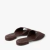 Dina Flat Sandalo con cinturino incrociato in pelle nappa nera
