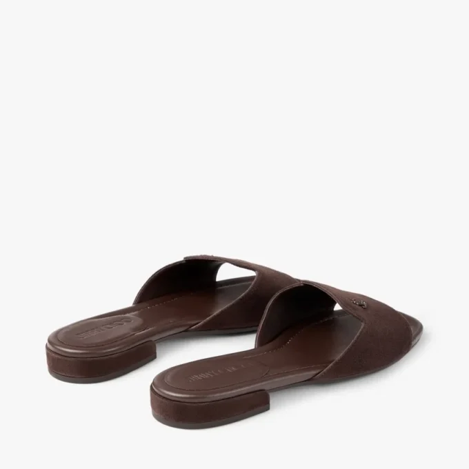 Dina Flat Sandalo con cinturino incrociato in pelle nappa nera